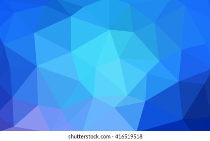 Light blue polygonal illustration, which consist of triangles. Triangular design for your business. Geometric background in Origami style with gradient.