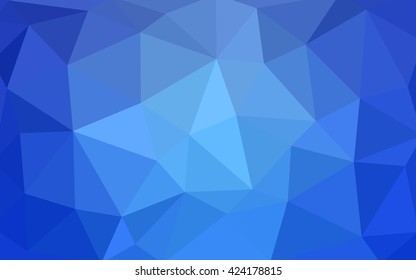 Light blue polygonal illustration, which consist of triangles. Triangular design for your business. Geometric background in Origami style with gradient.