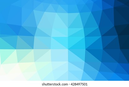 Light blue polygonal illustration, which consist of triangles. Triangular design for your business. Geometric background in Origami style with gradient.