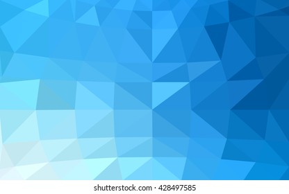 Light blue polygonal illustration, which consist of triangles. Triangular design for your business. Geometric background in Origami style with gradient.