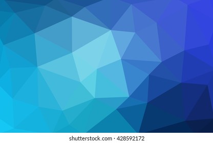 Light blue polygonal illustration, which consist of triangles. Triangular design for your business. Geometric background in Origami style with gradient.