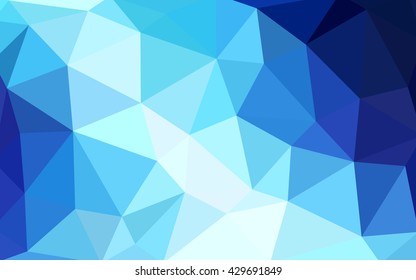 Light blue polygonal illustration, which consist of triangles. Triangular design for your business. Geometric background in Origami style with gradient.