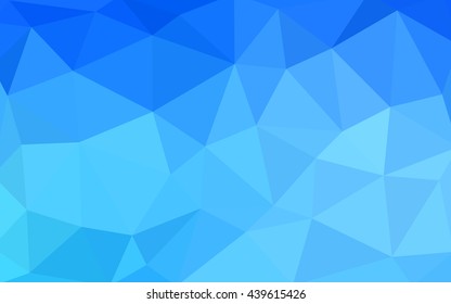 Light blue polygonal illustration, which consist of triangles. Triangular design for your business. Geometric background in Origami style with gradient.