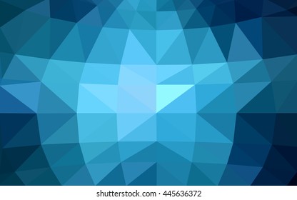 Light blue polygonal illustration, which consist of triangles. 