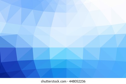Light blue polygonal illustration, which consist of triangles. Triangular design for your business. Geometric background in Origami style with gradient.