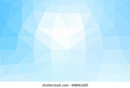 Light blue polygonal illustration, which consist of triangles. Triangular design for your business. Geometric background in Origami style with gradient.