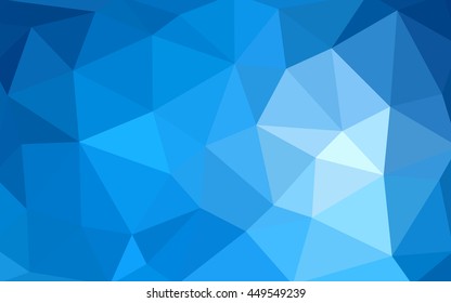 Light blue polygonal illustration, which consist of triangles. Triangular design for your business. Geometric background in Origami style with gradient.