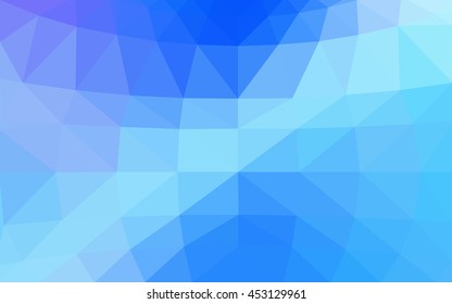 Light blue polygonal illustration, which consist of triangles. Triangular design for your business. Geometric background in Origami style with gradient.