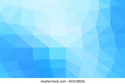 Light blue polygonal illustration, which consist of triangles. Triangular design for your business. Geometric background in Origami style with gradient.