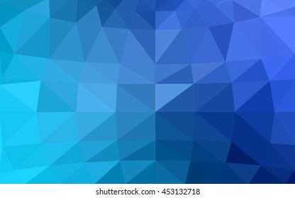 Light blue polygonal illustration, which consist of triangles. Triangular design for your business. Geometric background in Origami style with gradient.