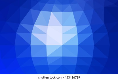 Light blue polygonal illustration, which consist of triangles. Triangular design for your business. Geometric background in Origami style with gradient.