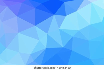 Light blue polygonal illustration, which consist of triangles. Triangular design for your business. Geometric background in Origami style with gradient.