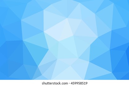 Light blue polygonal illustration, which consist of triangles. Triangular design for your business. Geometric background in Origami style with gradient.