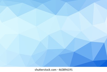 Light blue polygonal illustration, which consist of triangles. Triangular design for your business. Geometric background in Origami style with gradient.