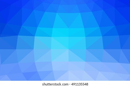 Light blue polygonal illustration, which consist of triangles. Triangular design for your business. Geometric background in Origami style with gradient.