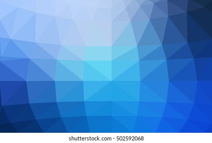 Light blue polygonal illustration, which consist of triangles. Triangular design for your business. Geometric background in Origami style with gradient.