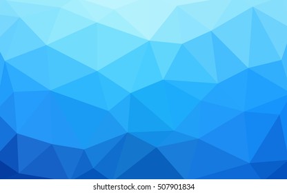 Light blue polygonal illustration, which consist of triangles. Triangular design for your business. Geometric background in Origami style with gradient.