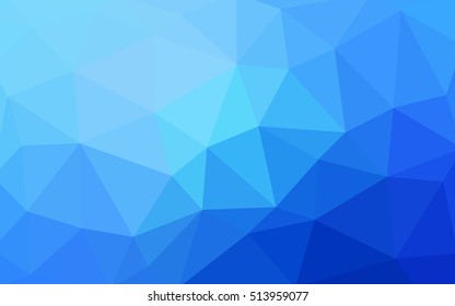 Light blue polygonal illustration, which consist of triangles. Triangular design for your business. Geometric background in Origami style with gradient.