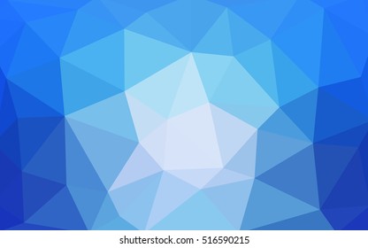 Light blue polygonal illustration, which consist of triangles. Triangular design for your business. Geometric background in Origami style with gradient.