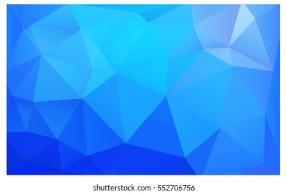 Light BLUE polygonal illustration, which consist of triangles. Triangular pattern for your business design. Geometric background in Origami style with gradient. 