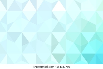 Light BLUE polygonal illustration, which consist of triangles. Triangular pattern for your business design. Geometric background in Origami style with gradient. 