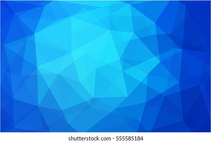 Light BLUE polygonal illustration, which consist of triangles. Triangular pattern for your business design. Geometric background in Origami style with gradient. 