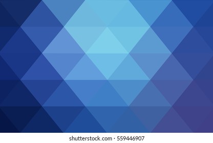 Light BLUE polygonal illustration, which consist of triangles. Triangular pattern for your business design. Geometric background in Origami style with gradient. 