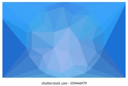 Light BLUE polygonal illustration, which consist of triangles with a gemstone in center. Triangular design of a huge diamond for your business. Creative geometric background of gems.