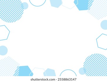 Light blue pop geometric frame illustration