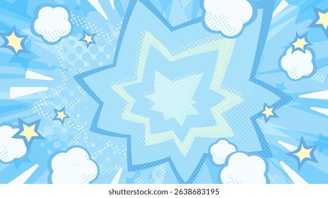 Light blue pop shock effect background illustration_16:9