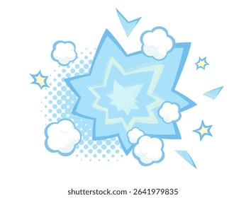 Light blue pop shock effect illustration material