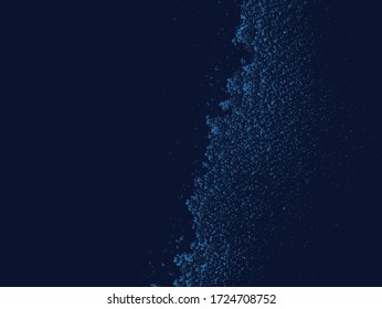 light blue powder explosion on dark blue background vector EPS 10