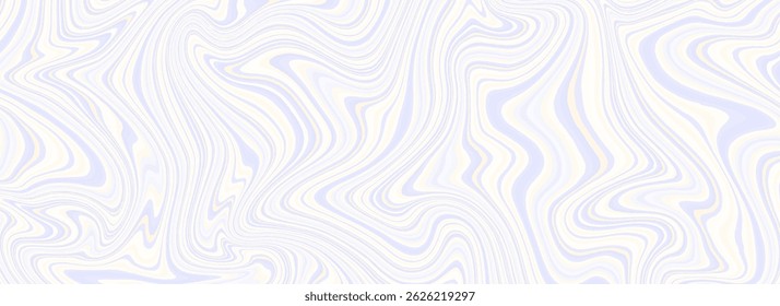 Light blue psychedelic lines texture. Abstract trippy marble effect background. Swirl wavy striped pattern for banner, poster, cover, floor print swatch. Blue grey liquid funky backdrop. Vector