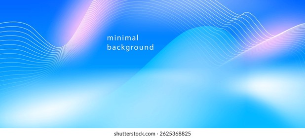 The light blue and purple background has a lively feel and emphasizes the flow of lines. The overall color tone looks natural and relaxing. The curved and fine lines are horizontal and move gently.