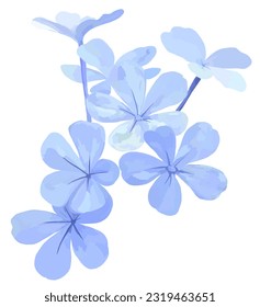 light blue purple small flower illustration