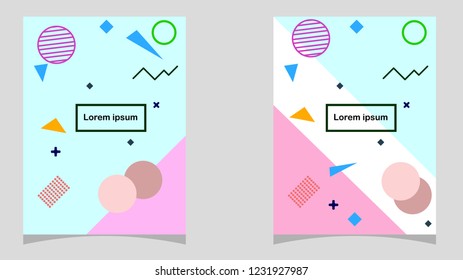 Light blue purple and white Background Memphis style for banner, book cover, advertising and other
