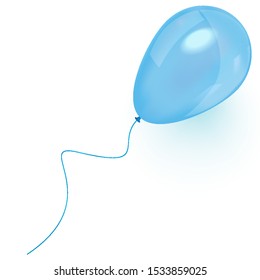 Light blue realistic balloon. Light blue balloon isolated on a transparent background for designers and illustrators.