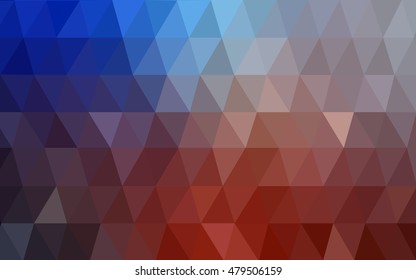 Light blue, red abstract polygonal pattern. Shining colored illustration in a brand-new style. Triangular pattern for your business design.