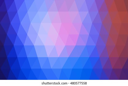 Light blue, red abstract polygonal pattern. Geometric illustration in Origami style with gradient.  A completely new template for your business design.