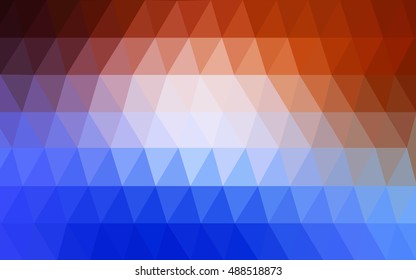 Light blue, red blurry triangle pattern. Glitter abstract illustration with an elegant design. Brand-new design for your business.