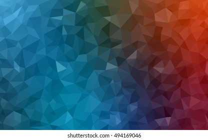 Light blue, red blurry triangle template. A sample with polygonal shapes. A completely new template for your business design.