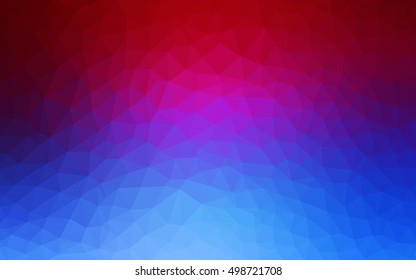 Light blue, red blurry triangle background. Geometric illustration in Origami style with gradient.  The textured pattern can be used for background.