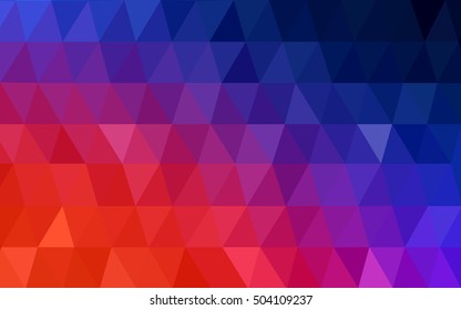 Light blue, red blurry triangle pattern. Shining colored illustration in a brand-new style. The textured pattern can be used for background.