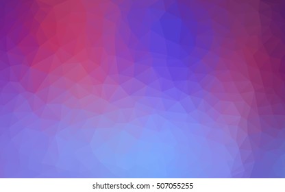 Light blue, red blurry triangle background. Geometric illustration in Origami style with gradient.  A new texture for your design.