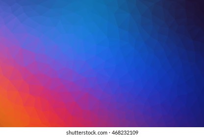 Light blue, red low poly template. Triangular geometric sample with gradient.  The elegant pattern can be used as part of a brand book.