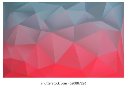 Light Blue Red Low poly crystal background. Polygon design pattern. Low poly vector illustration, low polygon background.