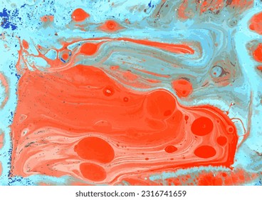 Light Blue and Red Marble Liquid Vector Background