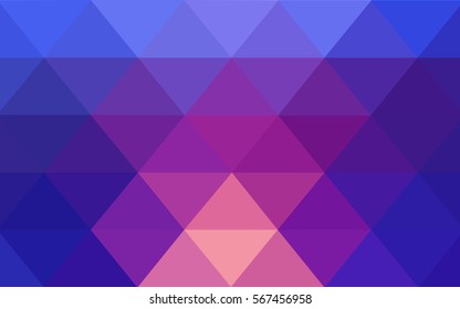 Light Blue Red Pattern. Triangular template. Geometric sample. Repeating routine with triangle shapes. Texture for your design. Pattern can be used for background.