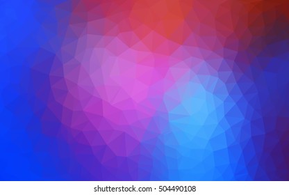 Light blue, red polygon abstract pattern. Shining illustration, which consist of triangles. The template can be used as a background for cell phones.