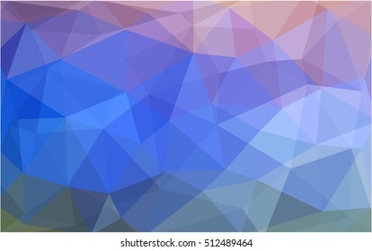 Light blue, red polygon abstract template. Triangular geometric sample with gradient.  A new texture for your design.